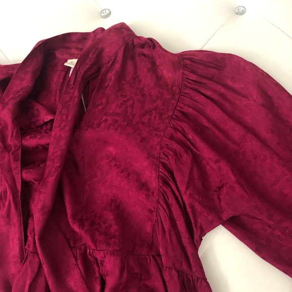 A New Day Tie Neck Long Sleeve Babydoll Dress - Picture 10 of 12